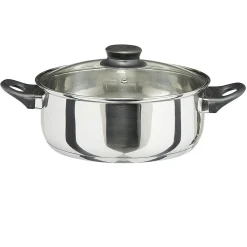 Gifi Cuisson^Faitout anti adhésif inox couvercle en verre