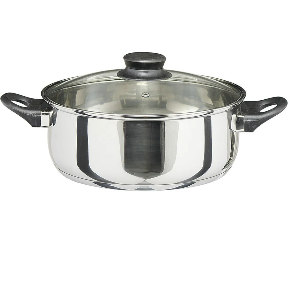 Gifi Cuisson^Faitout anti adhésif inox couvercle en verre