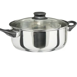 Gifi Cuisson^Faitout anti adhésif inox couvercle en verre