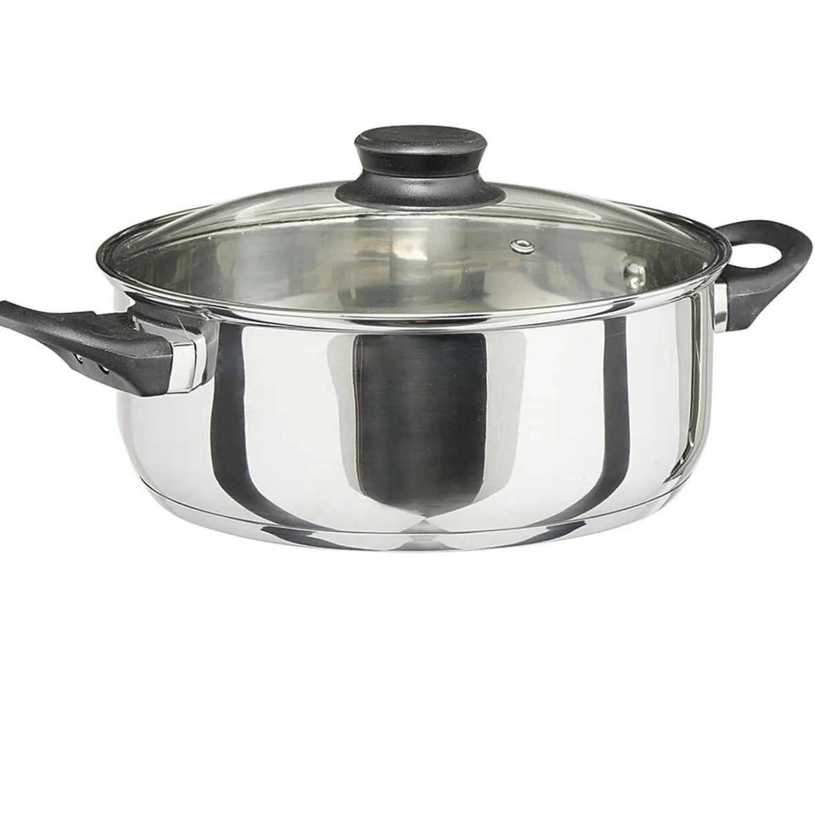 Gifi Cuisson^Faitout anti adhésif inox couvercle en verre