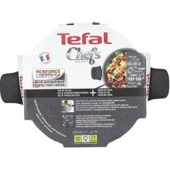 Gifi Cuisson^Faitout Tefal aluminium effet pierre avec couvercle verre Ø 24 cm