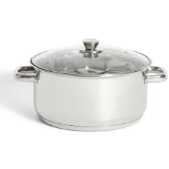 Gifi Cuisson^Faitout tous feux dont induction inox et verre Ø25,5cm