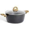 Gifi Cuisson^Faitout tous feux dont induction aluminium gris Ø24cm