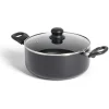 Gifi Cuisson^Faitout tous feux sauf induction aluminium noir Ø24cm