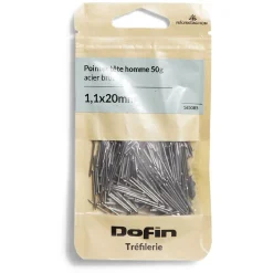 50g pointes tête homme acier brut - 1,1x20 mm^Gifi Outlet