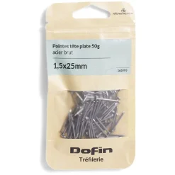50g pointes tête homme acier brut - 1,5x25 mm^Gifi Hot