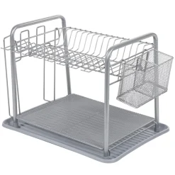 Gifi Rangement De Cuisine^Égouttoir à vaisselle métallique gris