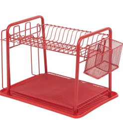 Gifi Rangement De Cuisine^Égouttoir à vaisselle métallique rouge