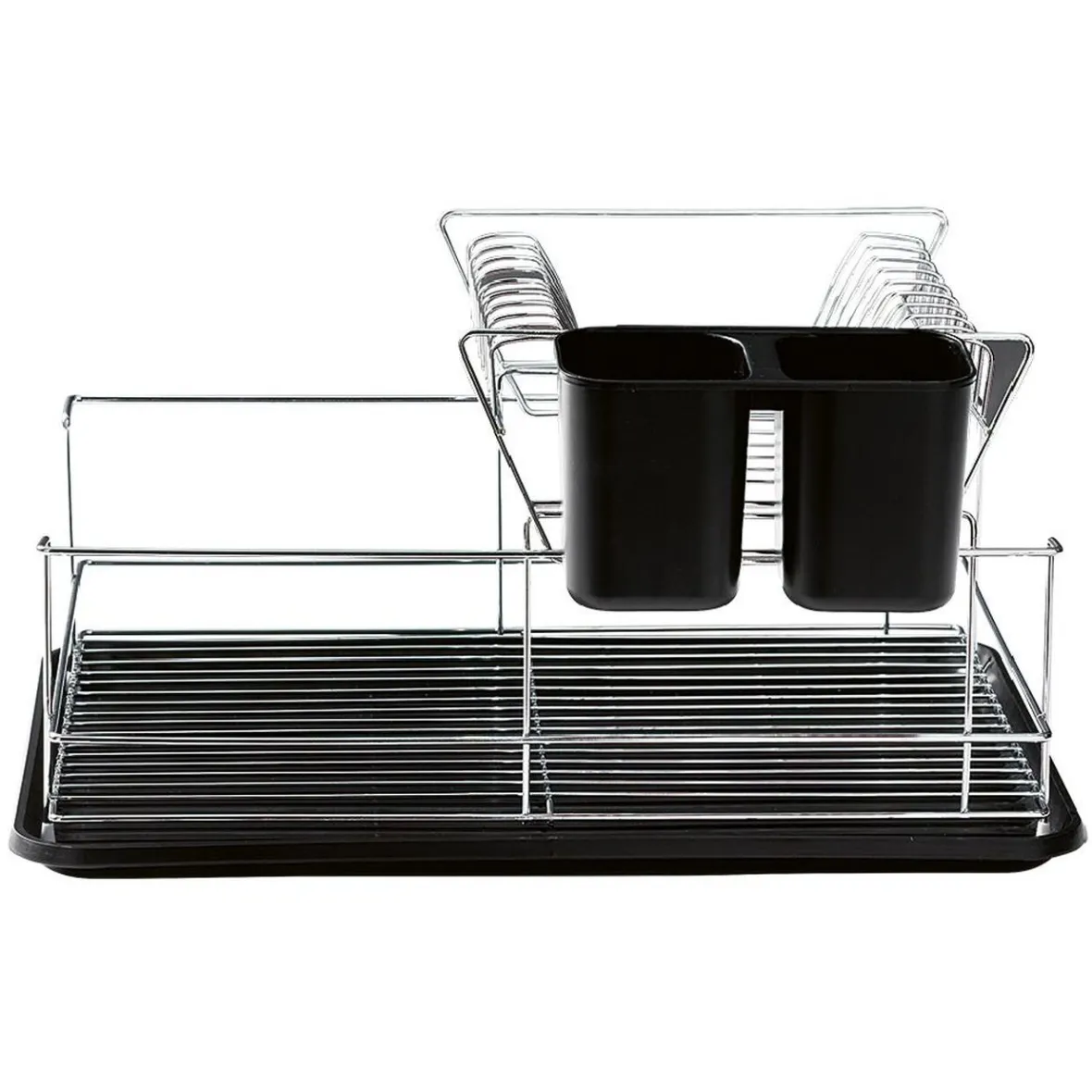 Gifi Rangement De Cuisine^Égouttoir avec plateau et supports couverts noirs 2 niveaux