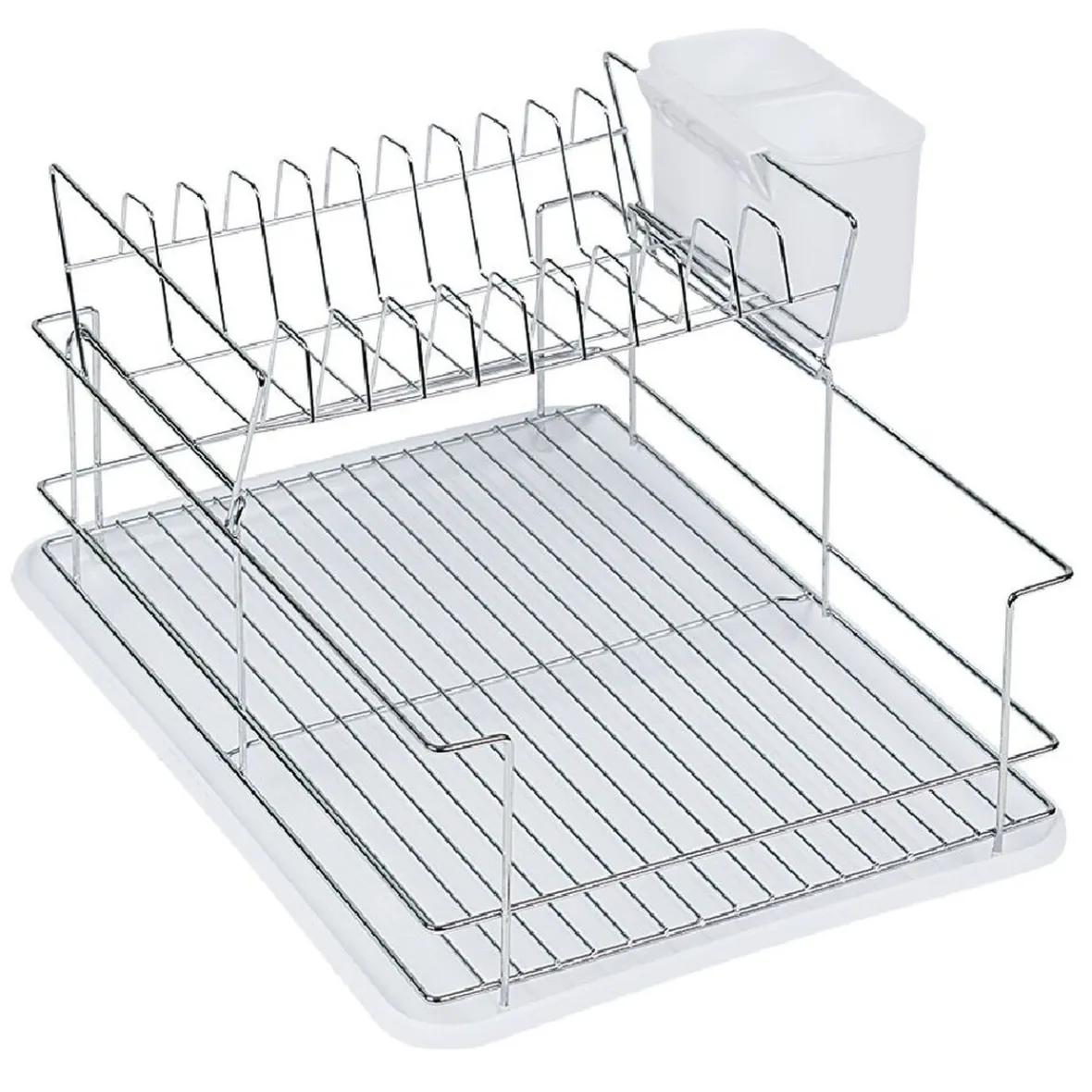 Gifi Rangement De Cuisine^Égouttoir avec plateau et supports couverts blanc 2 niveaux