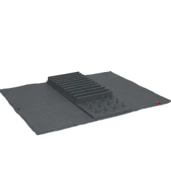 Gifi Rangement De Cuisine^Égouttoir avec tapis pliable gris foncé 11 rangées 12 picots