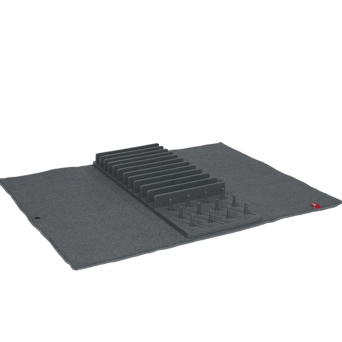Gifi Rangement De Cuisine^Égouttoir avec tapis pliable gris foncé 11 rangées 12 picots