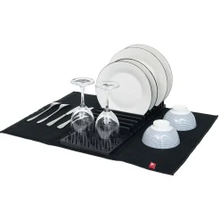 Gifi Rangement De Cuisine^Égouttoir avec tapis pliable noir 11 rangées 12 picots