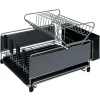 Gifi Rangement De Cuisine^Égouttoir extensible en métal et plastique gris 41,5x30xH23,5cm