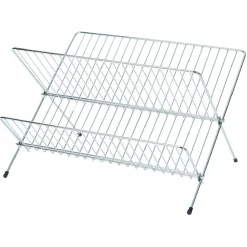 Gifi Rangement De Cuisine^Égouttoir pliable en métal gris 36x31xH22cm
