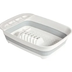 Gifi Rangement De Cuisine^Égouttoir rétractable plastique blanc 45x32,5xH5,5/12cm