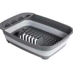 Gifi Rangement De Cuisine^Égouttoir rétractable plastique gris 45x32,5xH5,5/12cm