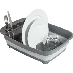 Gifi Rangement De Cuisine^Égouttoir rétractable plastique gris 45x32,5xH5,5/12cm
