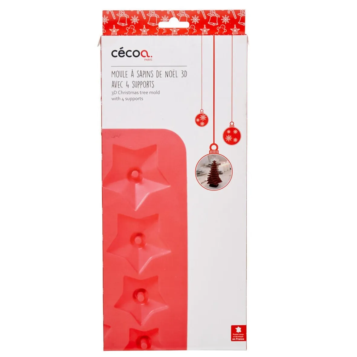 Gifi Cuisson^Kit moule à sapin de Noël 3D avec 4 supports