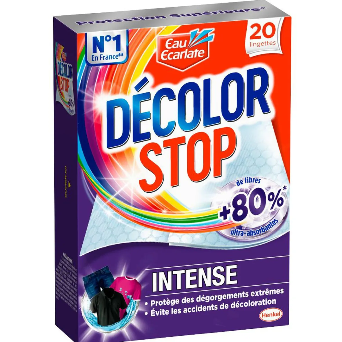 Best Lingette Décolor Stop Eau Ecarlate anti décoloration Intense x20 Entretien Du Linge