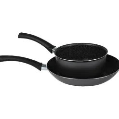 Gifi Cuisson^Lot 1 poêle + 1 casserole aluminium effet pierre
