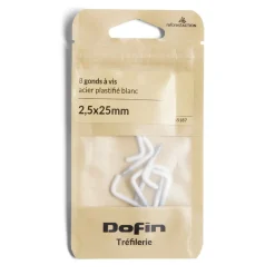 Lot de 8 gonds à vis blanc 2,5x25mm^Gifi Online