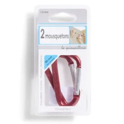 Lot de 2 mousquetons alpins aluminium rouge 80 mm^Gifi Best