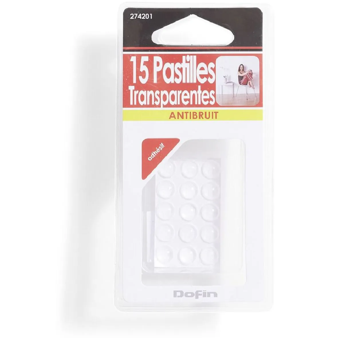 Lot de 12 pastilles antibruit adhésive transparente^Gifi Hot