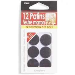 Lot de 12 patins en feutre adhésif marron - Ø22 mm^Gifi Hot