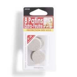 Lot de 8 patins en feutre adhésif ultra puissant beige - Ø28 mm^Gifi New