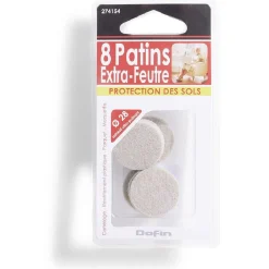 Lot de 8 patins en feutre adhésif ultra puissant beige - Ø28 mm^Gifi New