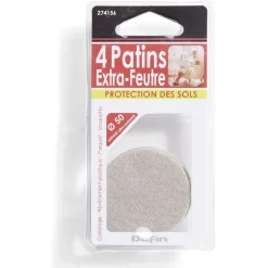 Lot de 4 patins en feutre adhésif ultra puissant beige - Ø50 mm^Gifi Clearance