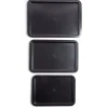 Gifi Cuisson^Lot de 3 plaques à four métal noir 38/43/48x29cm
