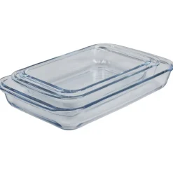 Gifi Cuisson^Lot de 3 plats à four empilables en verre