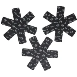 Gifi Cuisson^Lot de 3 protège-poêles Ø38cm polyester noir ou gris