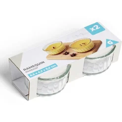 Gifi Cuisson^Lot de 2 ramequins en verre transparent Ø8,5xH4,5cm