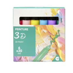 Lot de 6 tubes de peinture 3D acrylique 30ml^Gifi Clearance