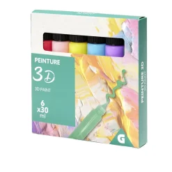 Lot de 6 tubes de peinture 3D acrylique 30ml^Gifi Clearance
