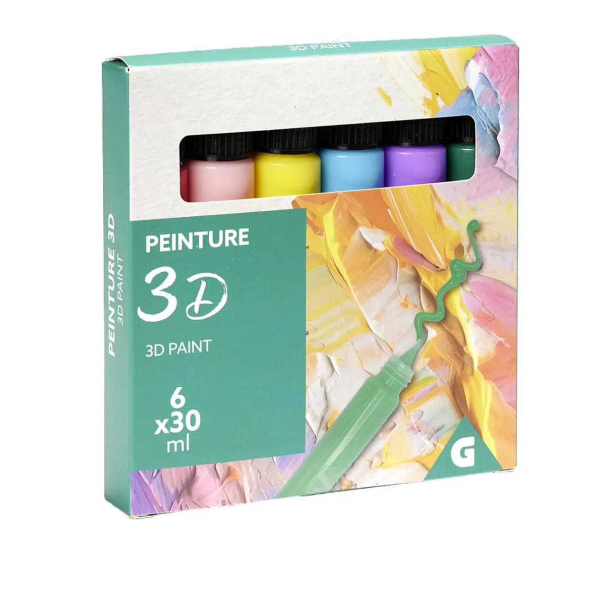 Lot de 6 tubes de peinture 3D acrylique 30ml^Gifi Clearance