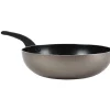 Gifi Cuisson^Lot poêle et wok anti-adhésif argenté