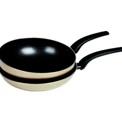 Gifi Cuisson^Lot poêle et wok anti-adhésif argenté