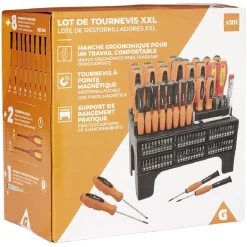 Lot tournevis et embouts 101 pièces^Gifi New