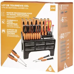 Lot tournevis et embouts 101 pièces^Gifi New