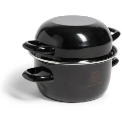Gifi Cuisson^Marmite à moules avec couvercle acier noir Ø18xH16,5cm