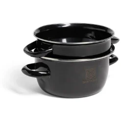 Gifi Cuisson^Marmite à moules avec couvercle acier noir Ø18xH16,5cm