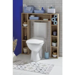 Meuble contour WC couleur naturel H.100 cm^Gifi Discount