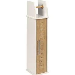 Meuble dérouleur WC mdf blanc naturel^Gifi Sale