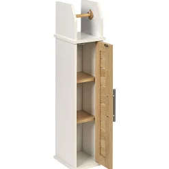 Meuble dérouleur WC mdf blanc naturel^Gifi Sale