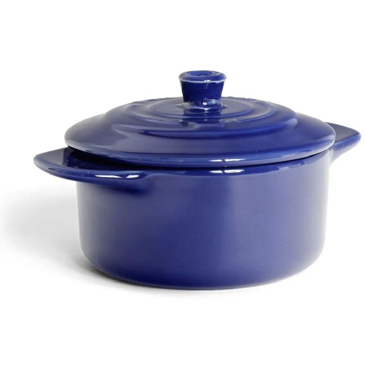 Gifi Cuisson^Mini cocotte individuelle en céramique avec couvercle - bleu ou noir