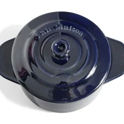 Gifi Cuisson^Mini cocotte individuelle en céramique avec couvercle - bleu ou noir